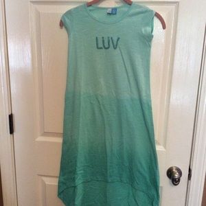 “u” green ombré dress